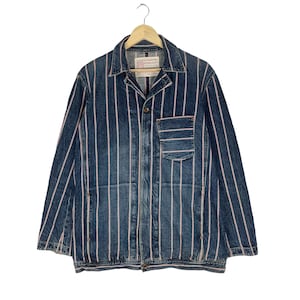 Chaqueta vaquera EDWIN Grand Blue Selvage de 13 oz, jeans a rayas, talla grande