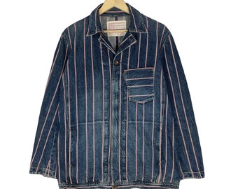 Chaqueta vaquera EDWIN Grand Blue Selvage de 13 oz, jeans a rayas, talla grande