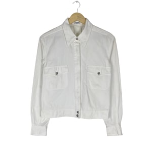 Vintage Chanel Trucker Jacket White Colour Size Small