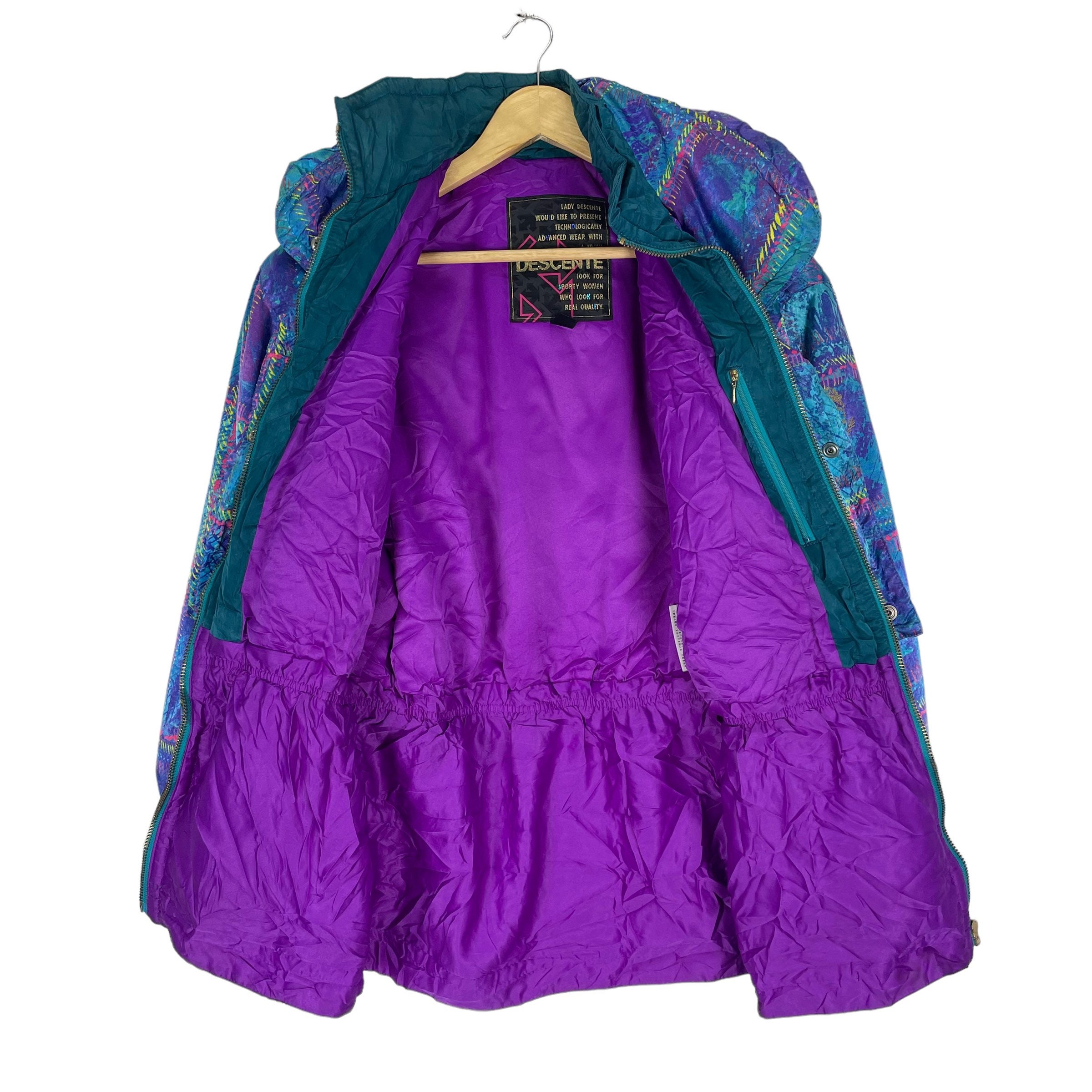 Vintage 90s Descente Ski Jacket: Abstract Multi-color Racing