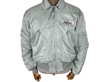 ALPHA INDUSTRIES Tanker CWU 45 Bomber Jacket Grey Colour Flyers