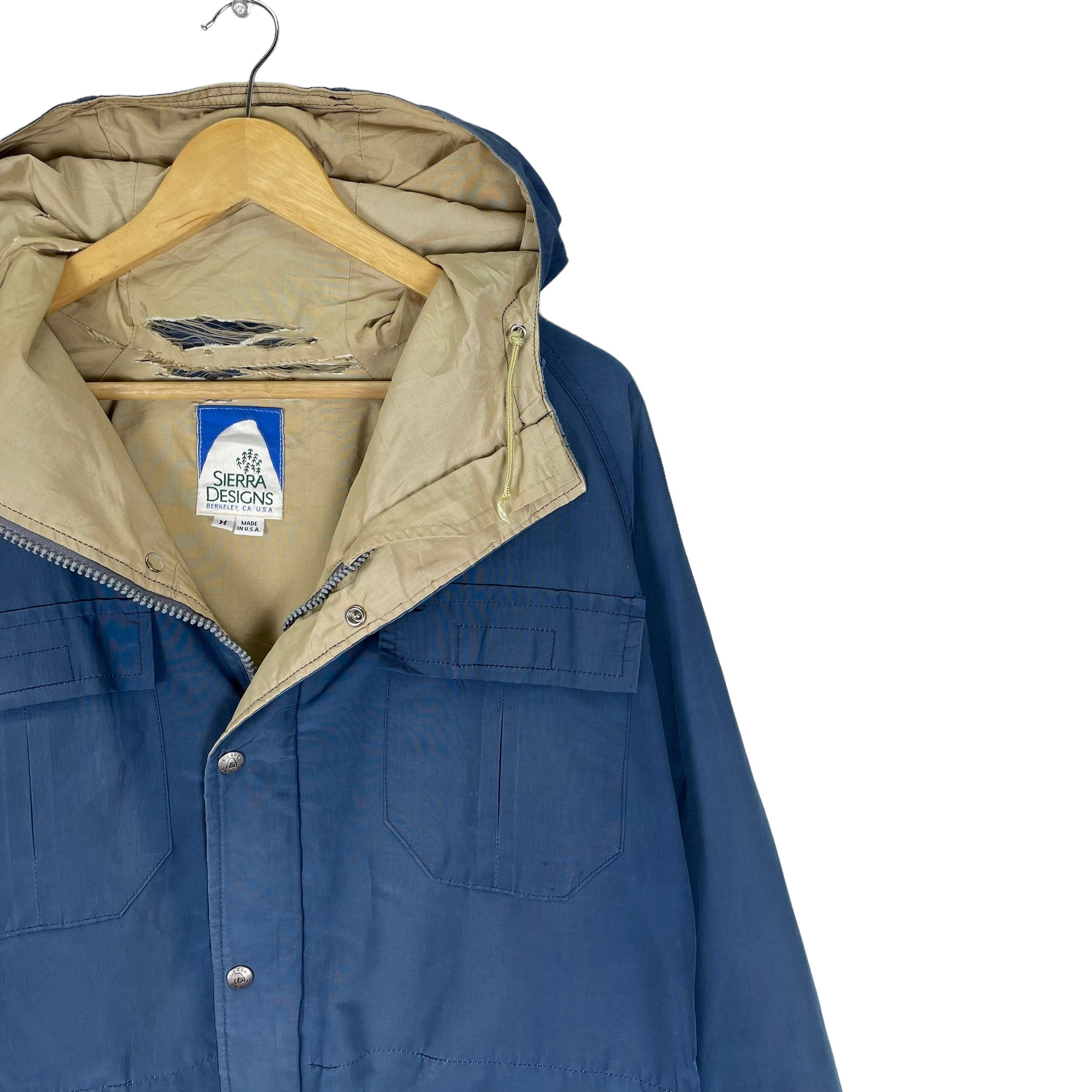 Vintage 90s Sierra Designs Jacket 60/40 Hoodie Parka Blue