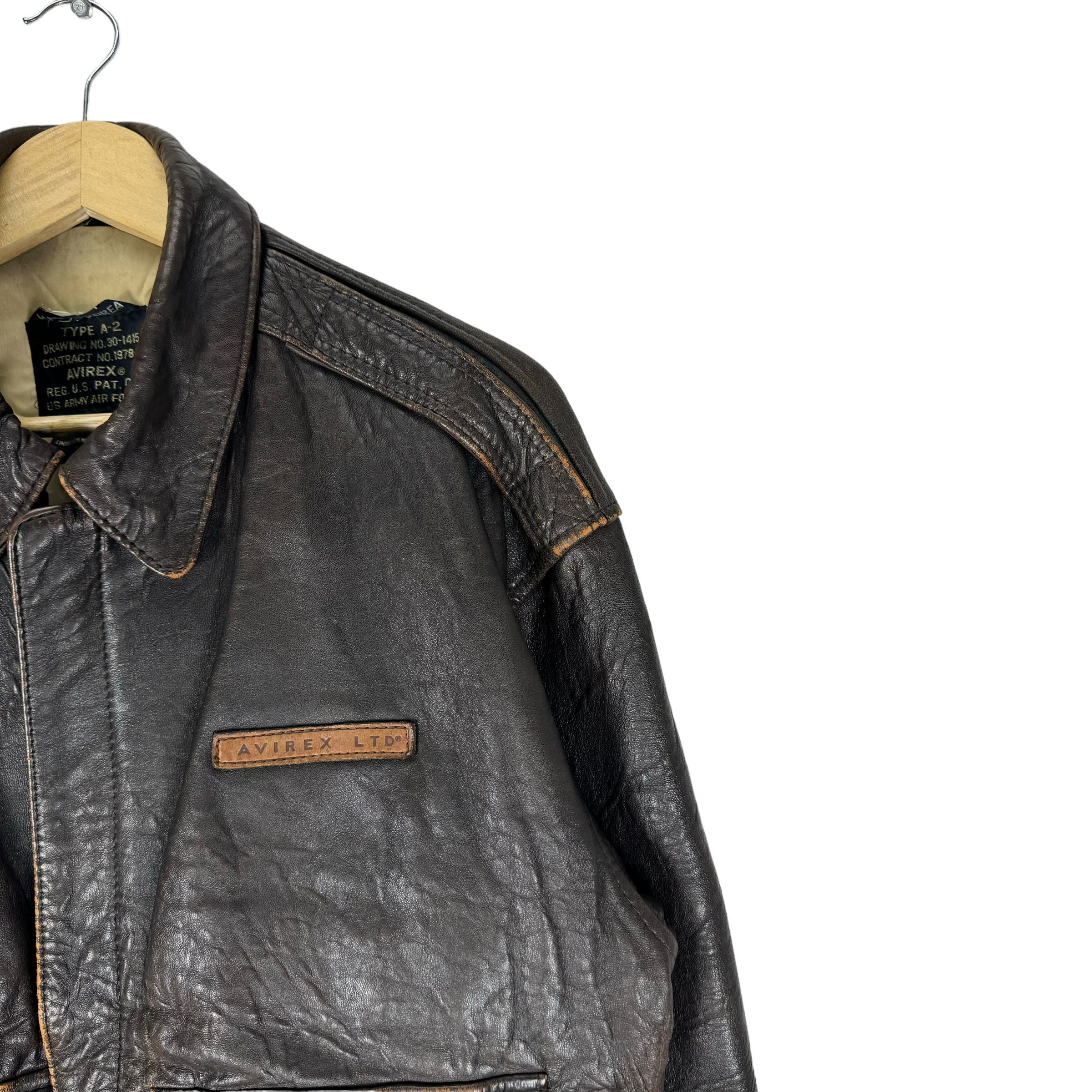 Vintage 80s AVIREX Type A2 Sack Time Leather Flyers Bomber Jacket Air Force Brown Colour Size Small - Etsy Vintage 80s AVIREX Type A2 Sack Time Leather Flyers Bomber Jacket Air Force Brown Colour Size Small - Etsy