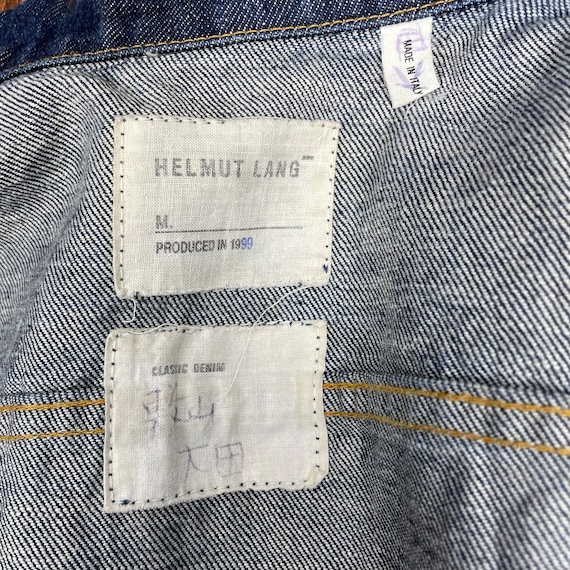 Vintage 90s Helmut Lang Denim Jacket: Folded Sleeve, Blue, Size 38