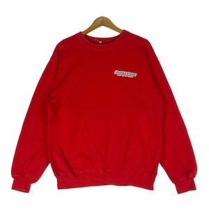 Bridgestone Sweatshirt Spell Out Red Colour Motorsports Racing Team Crewneck Sweater Size Large