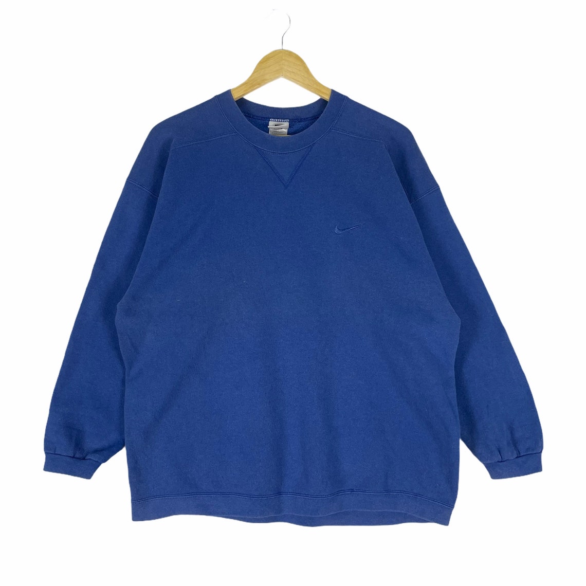 Vintage 90s NIKE Sweatshirt Swoosh Small Logo Blue Colour | Etsy