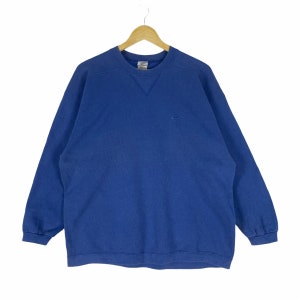 Vintage 90s NIKE Sweatshirt Swoosh Small Logo Blue Colour Crewneck Sportswear Hip Hop Sweater Clothing Size Small