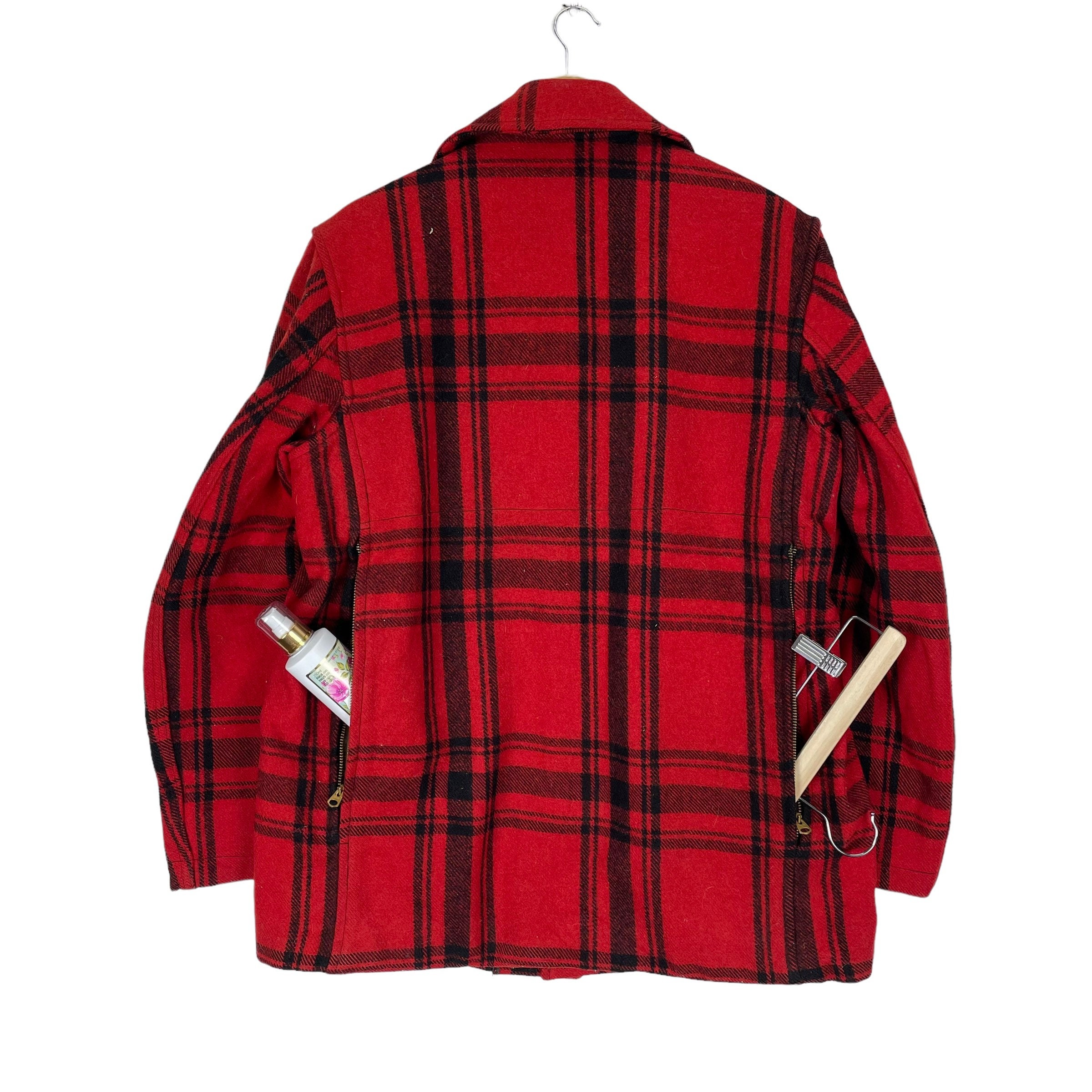 Vintage 40s Merrill Woolen Mills Red Buffalo Plaid Wool Hunting