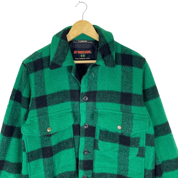 Vintage 90s Mcgregor Flannel Mackinaw Tartan Plaids Green