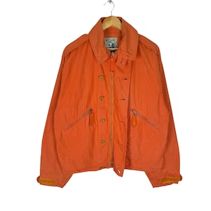 Nigel Cabourn Smock Riri Zipper Jacket British Fashion Designer Orange Colour Size Medium