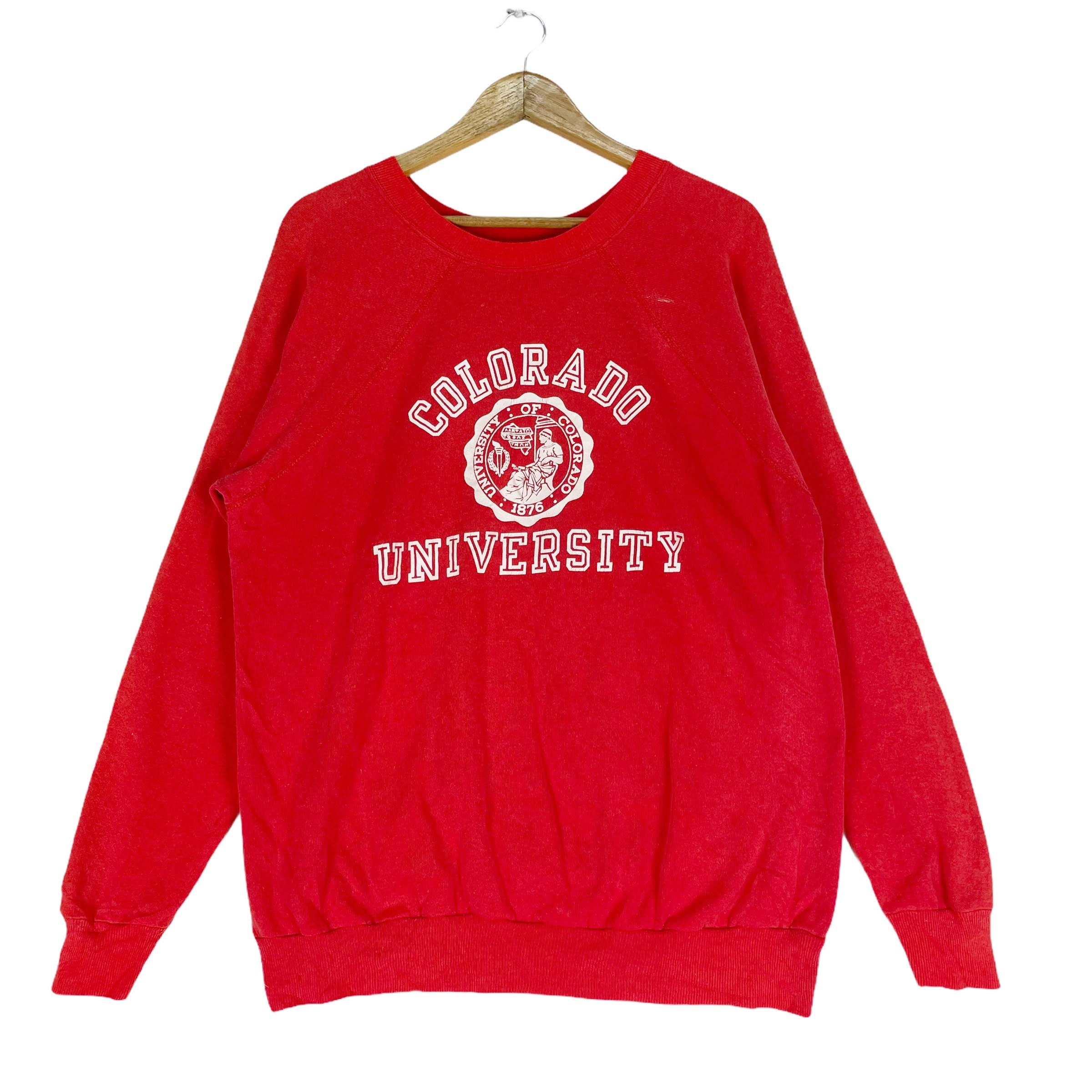 Vintage 80s University Colorado Sweatshirt Crewneck Red Colour