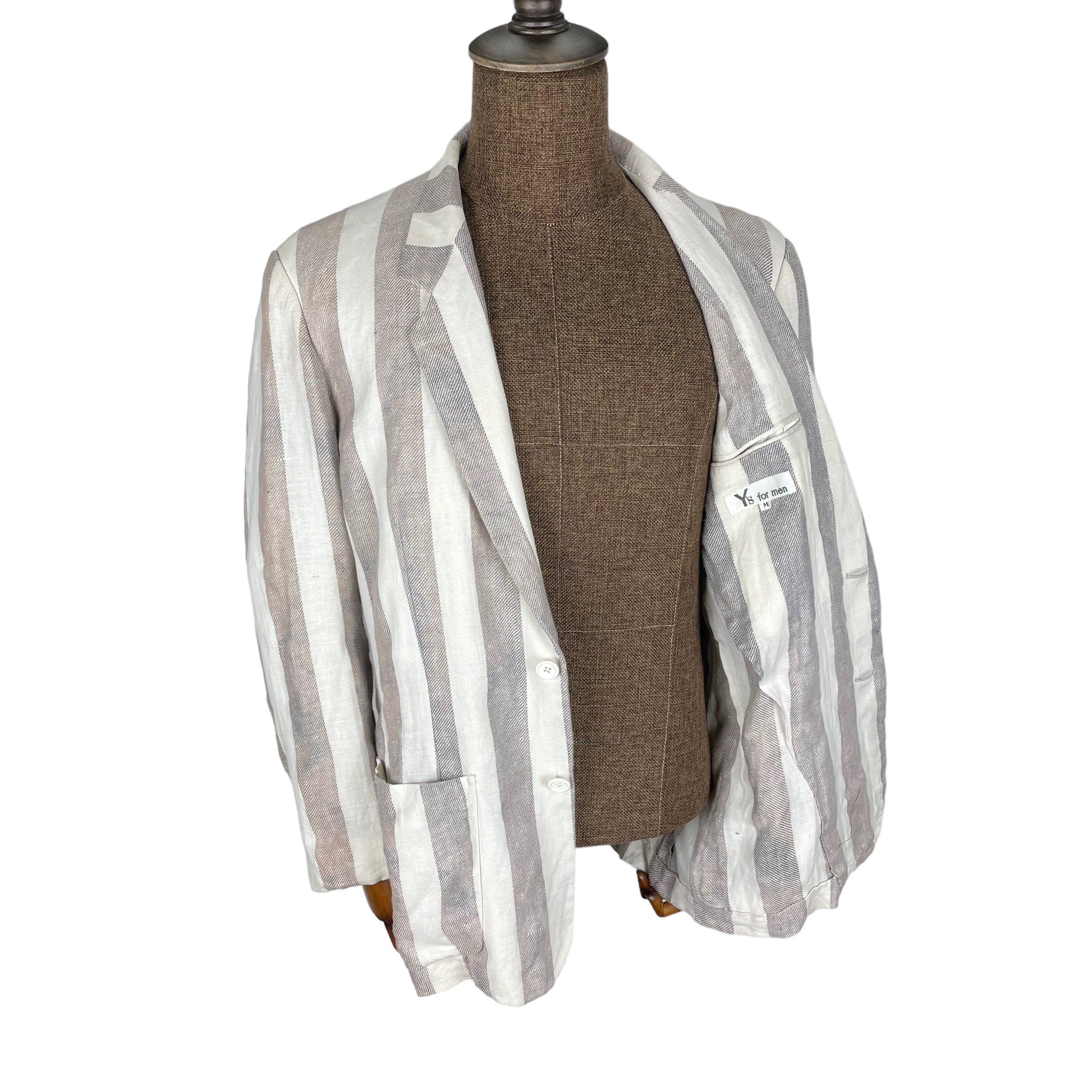 Vintage 90s YOHJI YAMAMOTO Y's for Men Striped Blazer Coat Vintage 90s YOHJI YAMAMOTO Y's for Men Striped Blazer Coat
