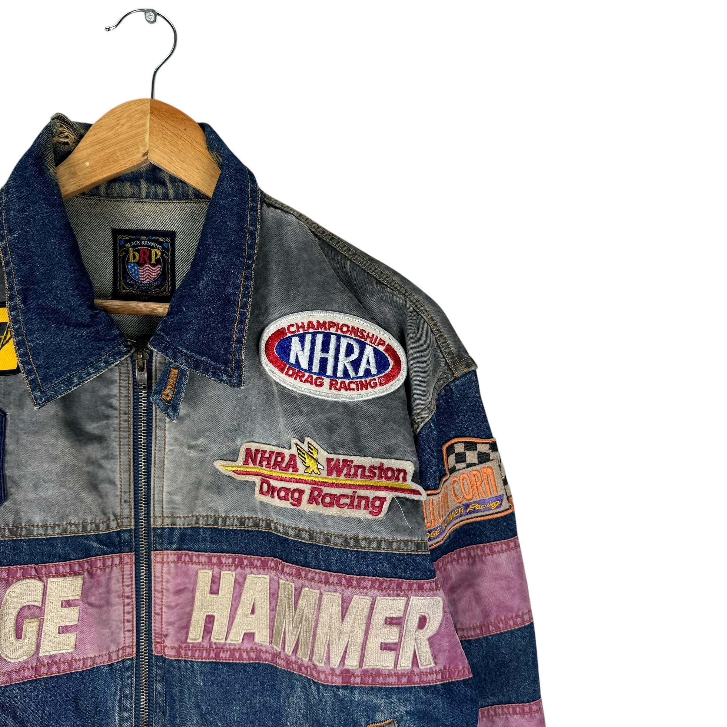 Vintage 90s NHRA Racing Team Denim Jacket - Size Medium - Etsy