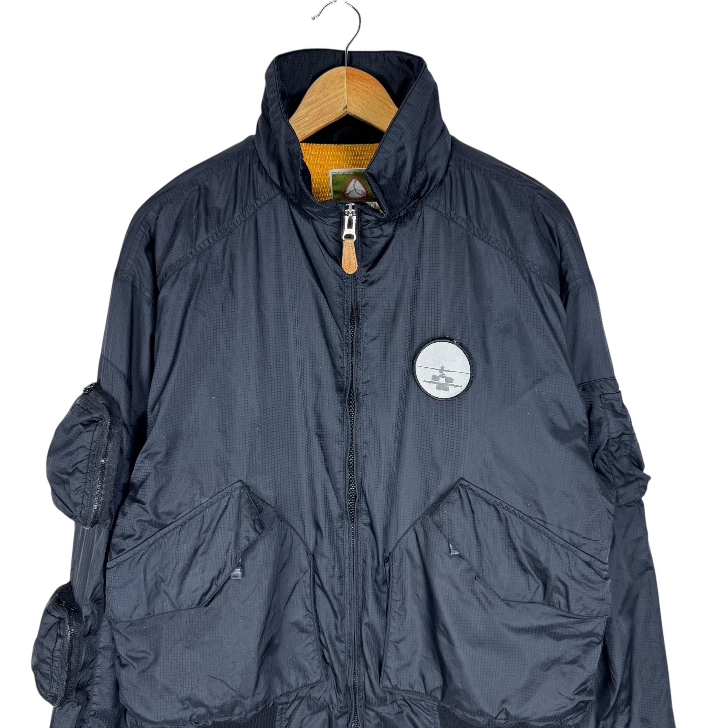 Vintage 90s Burton Tactic Snowboard Ma-1 Bomber Jacket Black