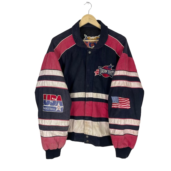 Vintage 90s Jeff Hamilton Dream Team USA Varsity Jacket (size