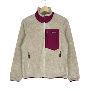 Patagonia Classic Retro X Fleece Sweatshirt Single Pocket Mountain White Colour Sweater Size Small