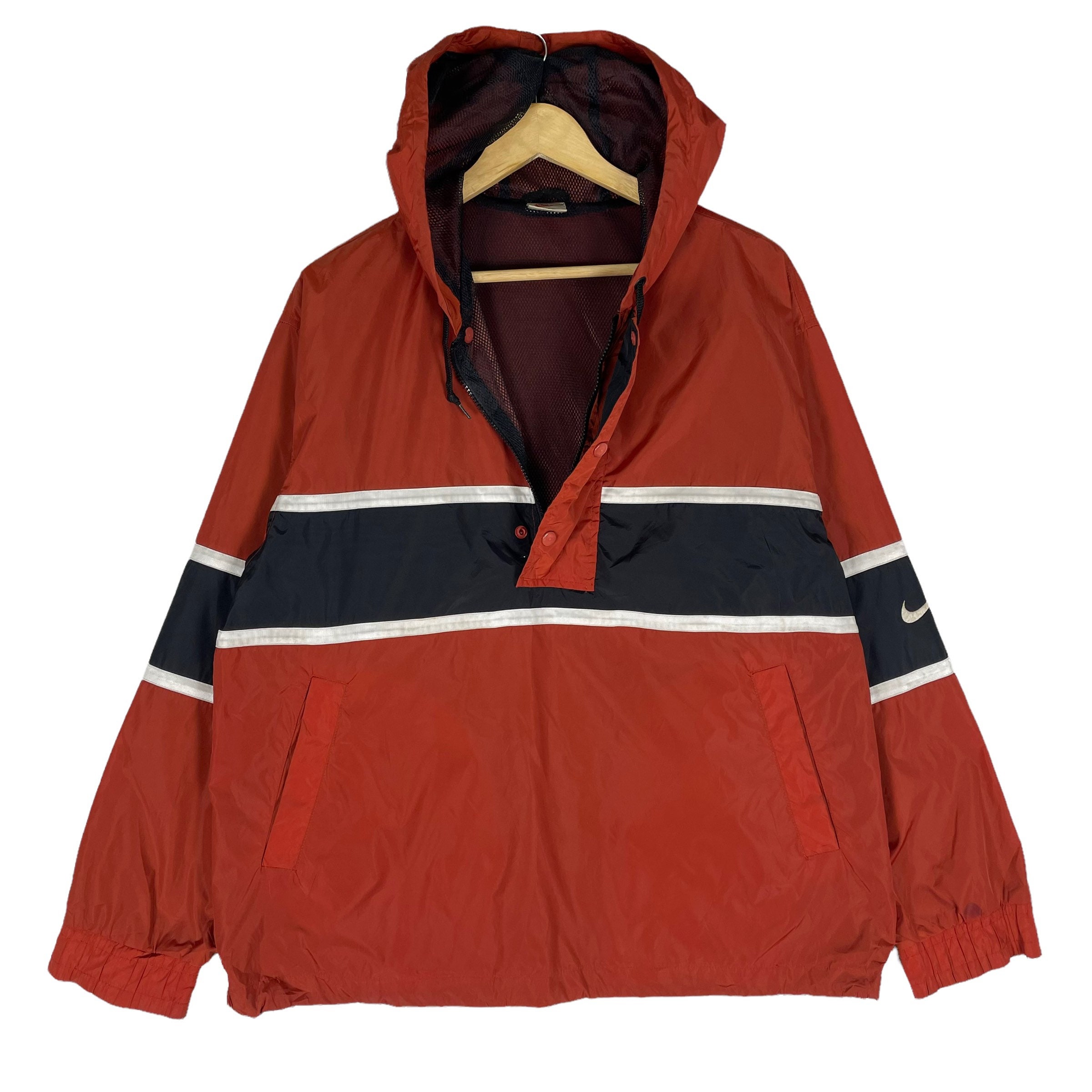 90’s NIKE vintage anorak nylon jacket Vintage 90s NIKE Nylon Anorak Jacket, Snap Button, Colour Block