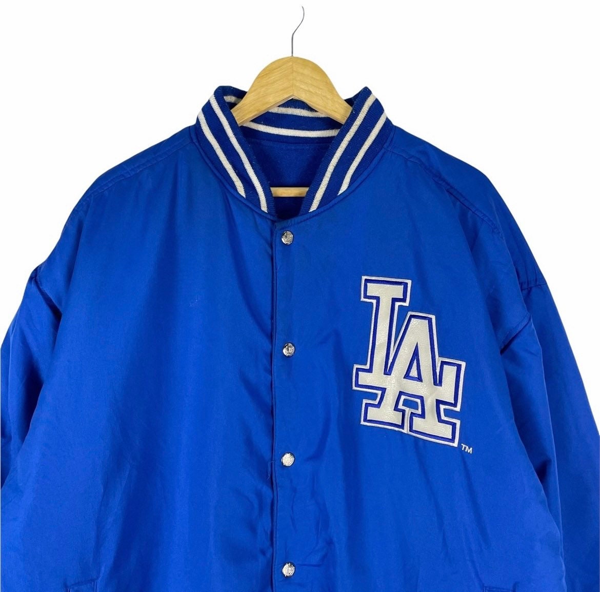 Vintage s LA Dodgers Jeff Hamilton JH Leather Varsity Jacket   Etsy