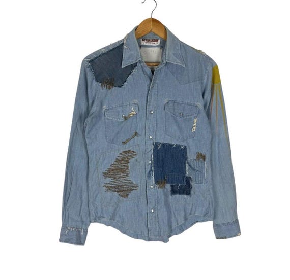 Vintage 90s McGregor Patchwork Flannel Western Sh… - image 1