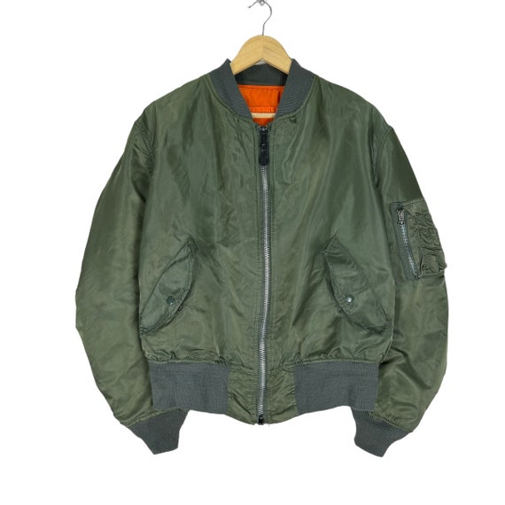 ALPHA INDUSTRIES Reversible Flight MA-1 Bomber Jacket Green ALPHA INDUSTRIES Reversible Flight MA-1 Bomber Jacket Green