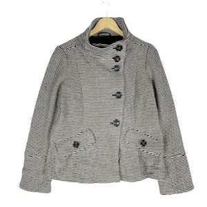 Max Mara Weekend Striped Button Italy Designer Jacket Size Medium