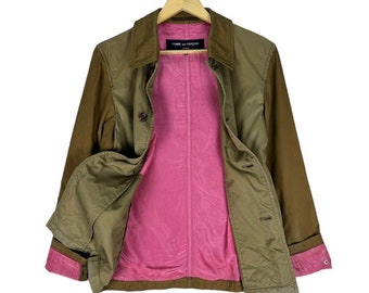 Vintage Y2K COMME Des GARCON Homme Dual Tones Color Botón Chaqueta Tamaño Pequeño