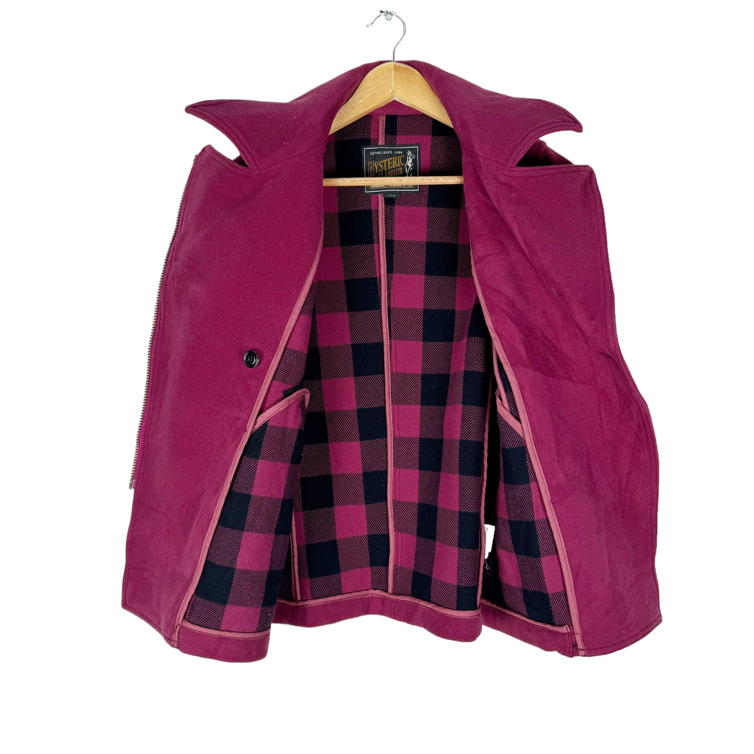 ジャケット・アウター HYSTERIC GLAMOUR WOOL DOUBLE RIDER COAT HYSTERIC GLAMOUR Japan Double Collar Wool Jacket Zipper