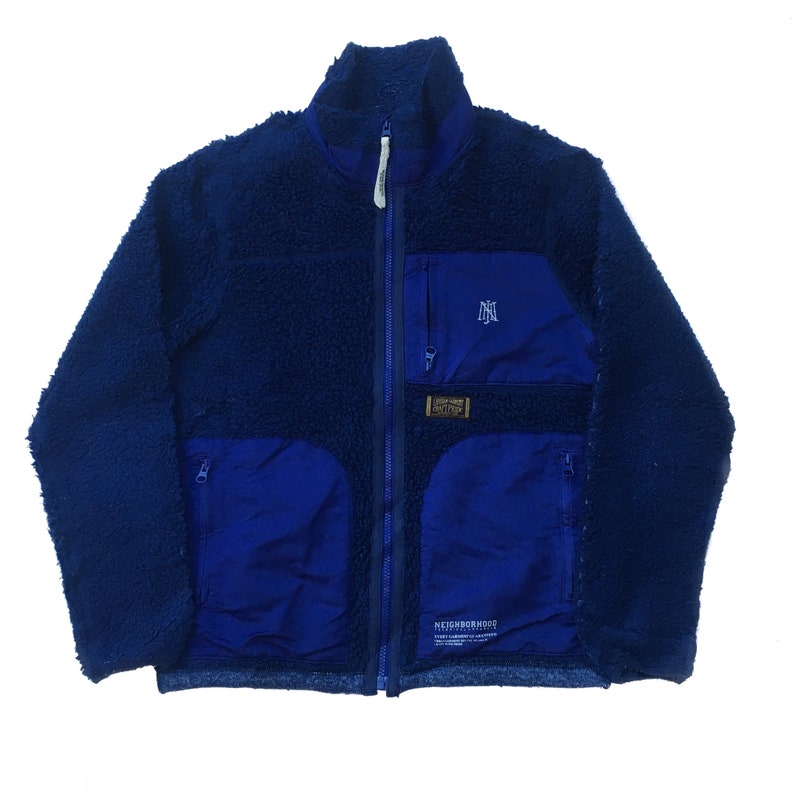 NEIGHBORHOOD Fleece Sweatshirt Urban Garment Technical Apparel Zip Pocket Mountain Sweater Size Small