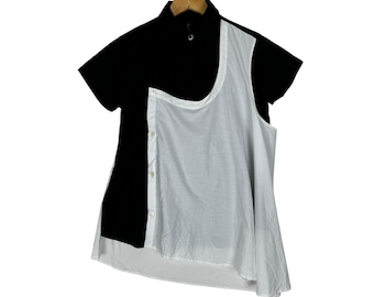 Yohji Yamamoto Ground Y Docking Layer Shirt: Gothic Japanese Fashion, Small