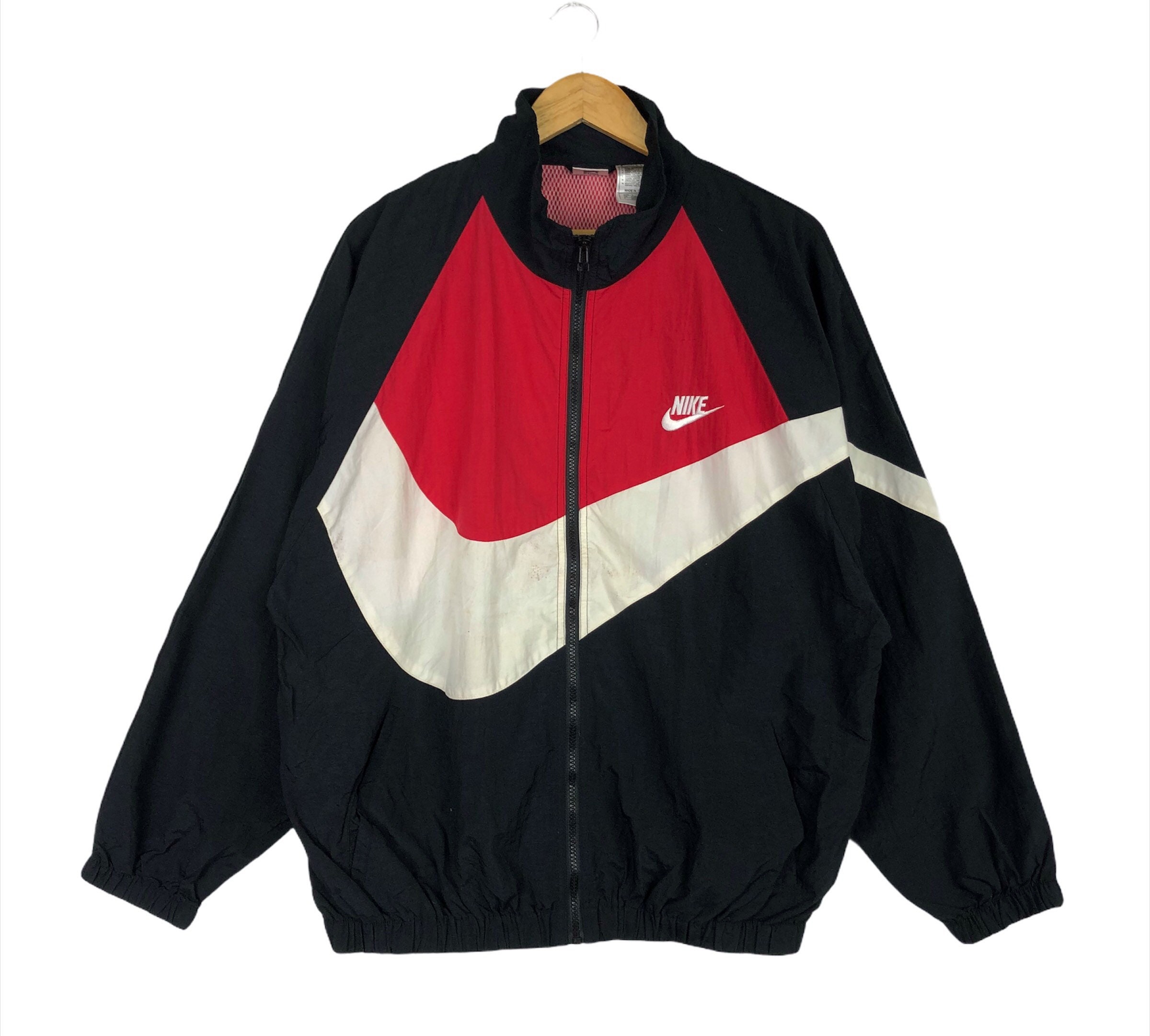Vintage 90s Nike Swoosh Windbreaker Big Logo Colour Block Size