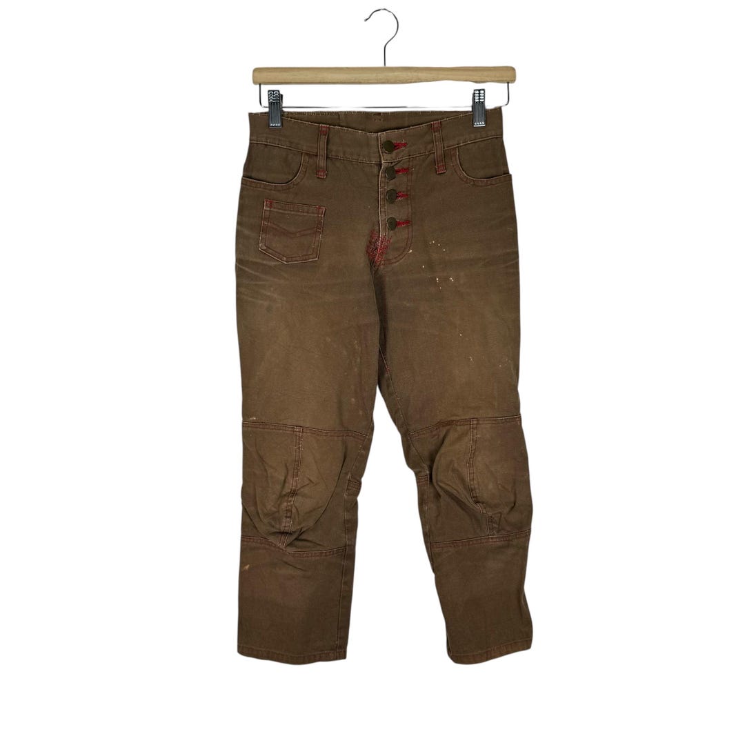 Vintage 90s Christopher Nemeth Denim Shorts Pants Brown Colour