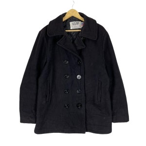 Vintage 90s SCHOTT USN 740 Military Peacoat Jacket Black Colour Size 40