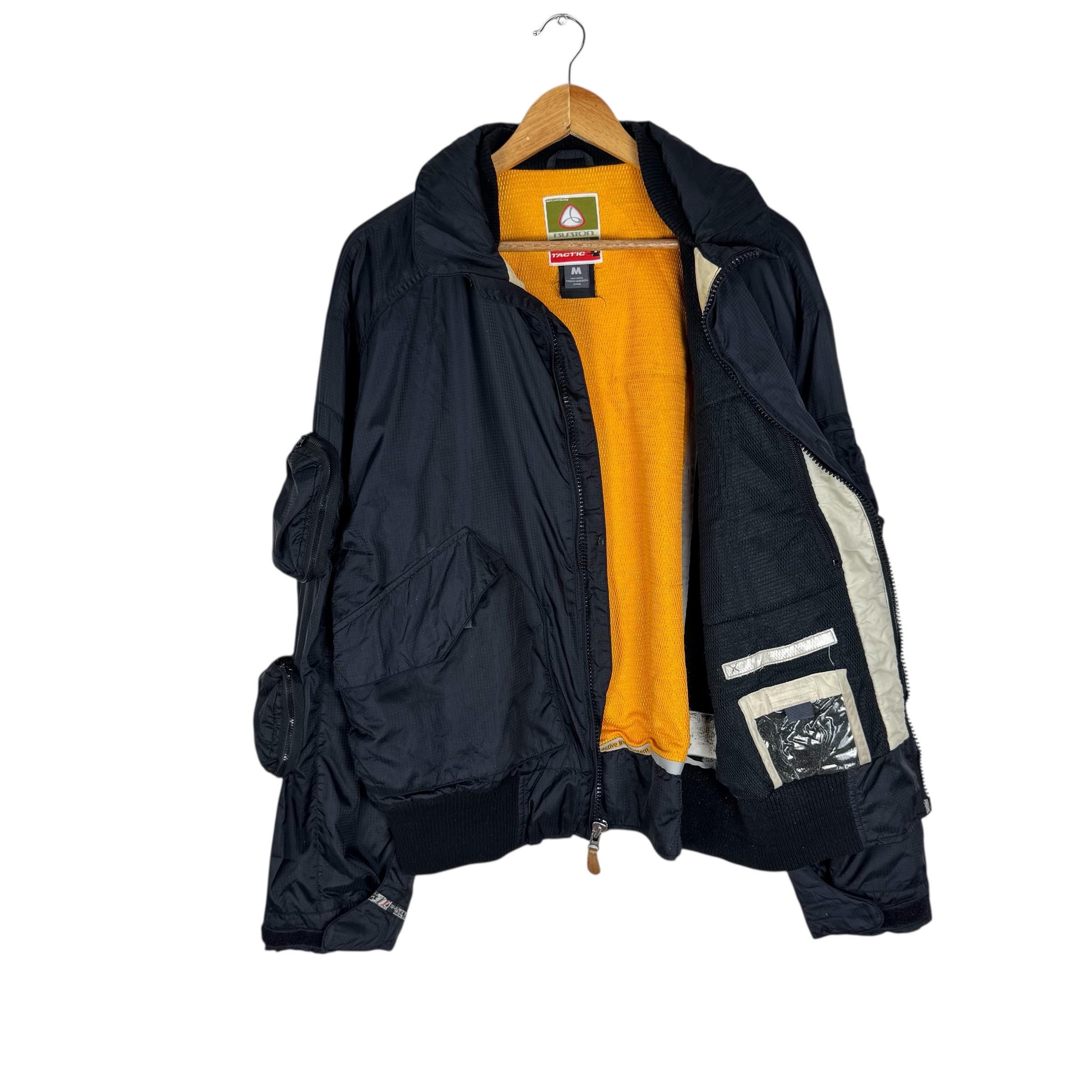 Vintage 90s Burton Tactic Snowboard Ma-1 Bomber Jacket Black