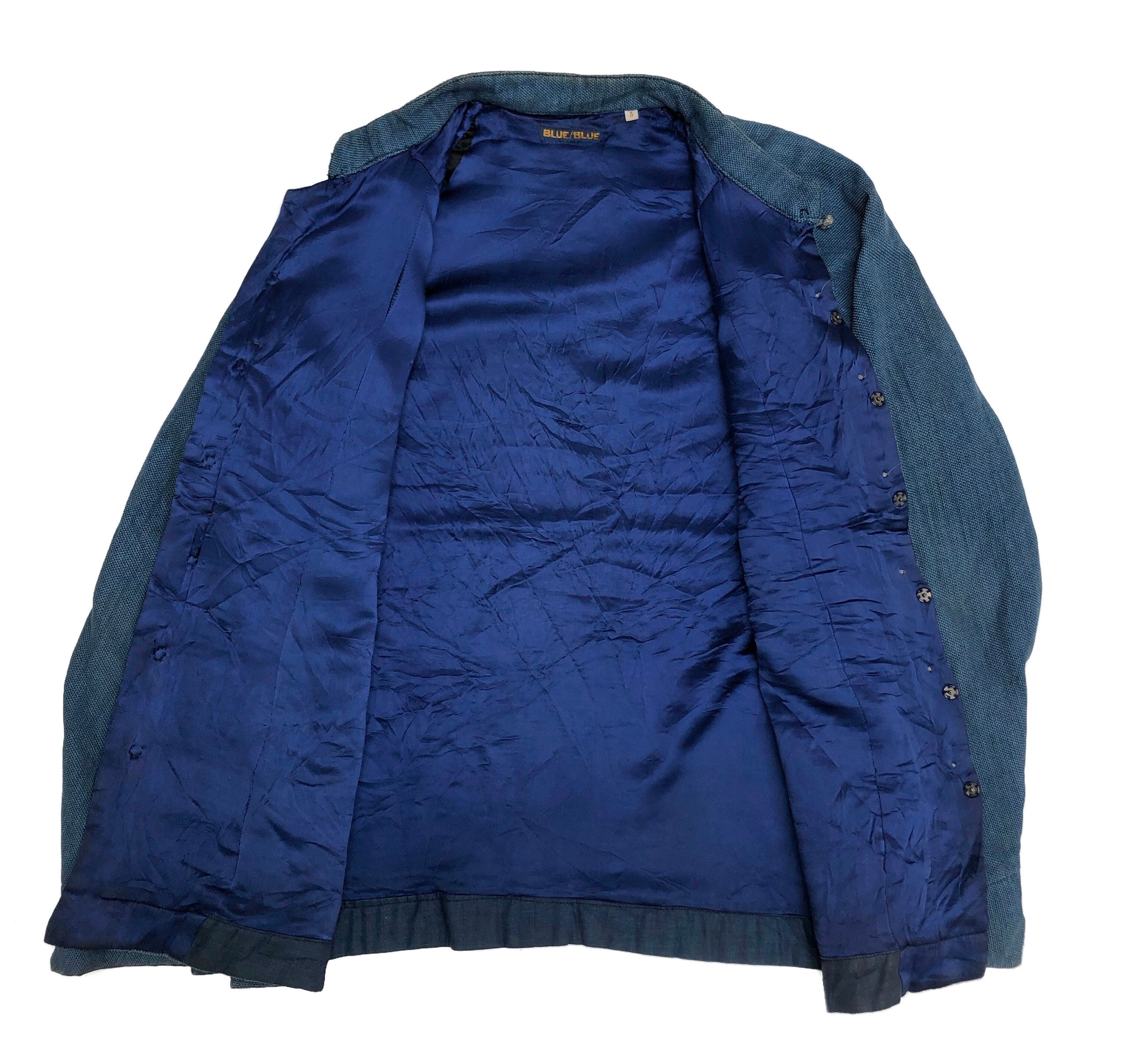 BLUE BLUE JAPAN Worker Zip Denim Button up Jacket Indigo