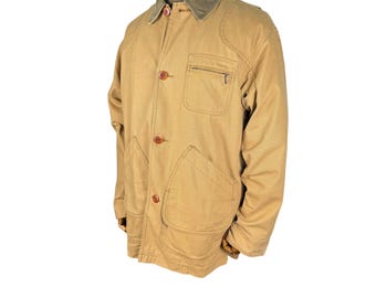 Vintage 90s LL Bean Chore Jacket: Brown Duck Canvas Hunting Wear (Size Small)
