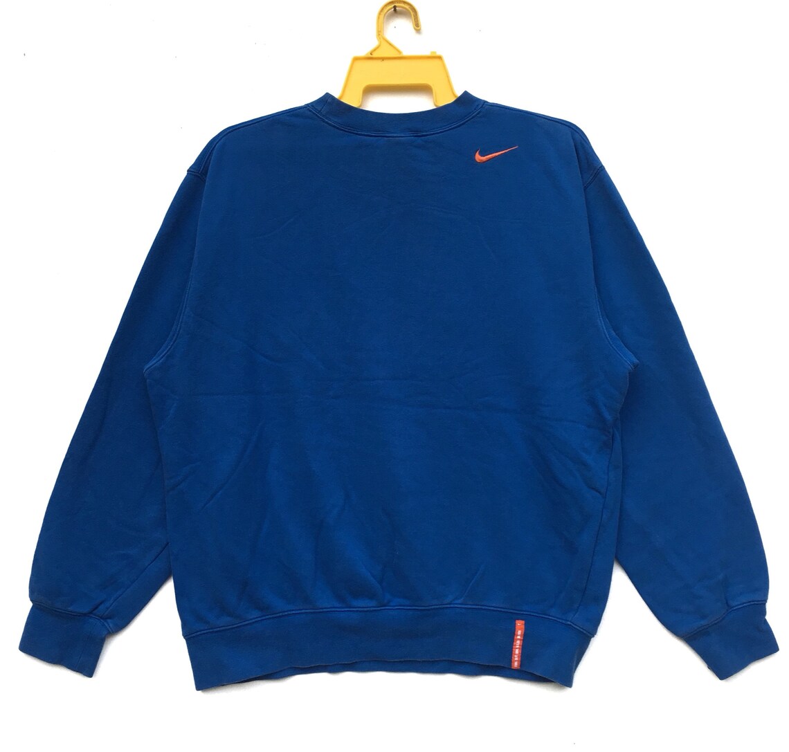 Nike Swoosh Sweatshirt Swoosh Big Logo Blue Embroidered Tennis - Etsy