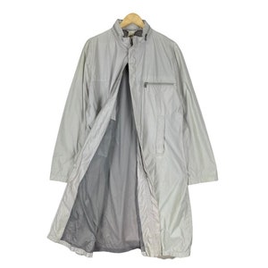 90s EMPORIO ARMANI Rayon Long Coat Jacket Grey Colour Size Medium
