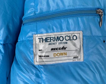 Vintage Moncler X Asics Ski Puffer Jacket | Blue 80s 90s Bomber