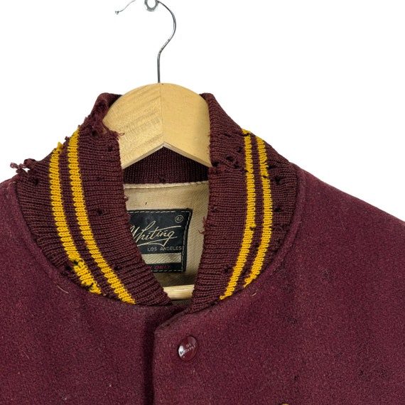 タ*ロ様 【BIG SIZE】50s~60s Whiting Varsity J Vintage 60s Whiting Los Angeles Letterman Wool Leather