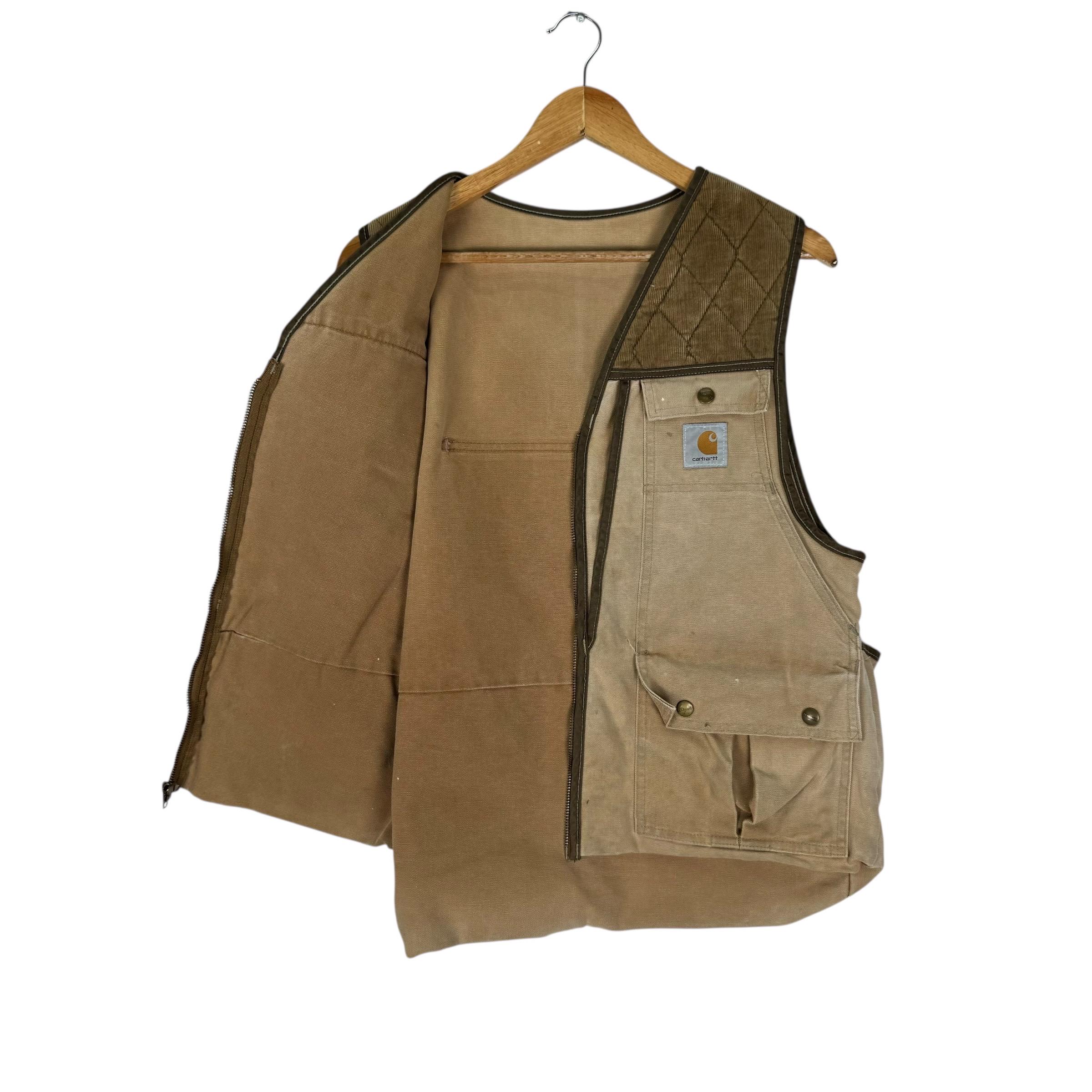 Vintage 90s Carhartt Duck Canvas Tactical Vest: Hunting Chore Coat