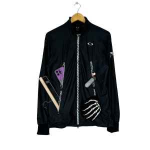 Oakley Performance Fit Survival Multi Pocket Zipper Jacket Black Colour Size Small