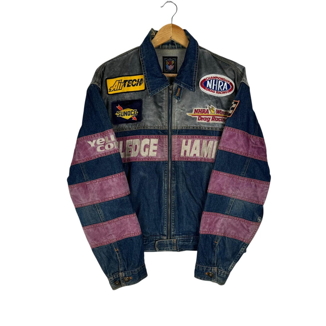 Vintage 90s NHRA Racing Team Denim Jacket - Size Medium - Etsy