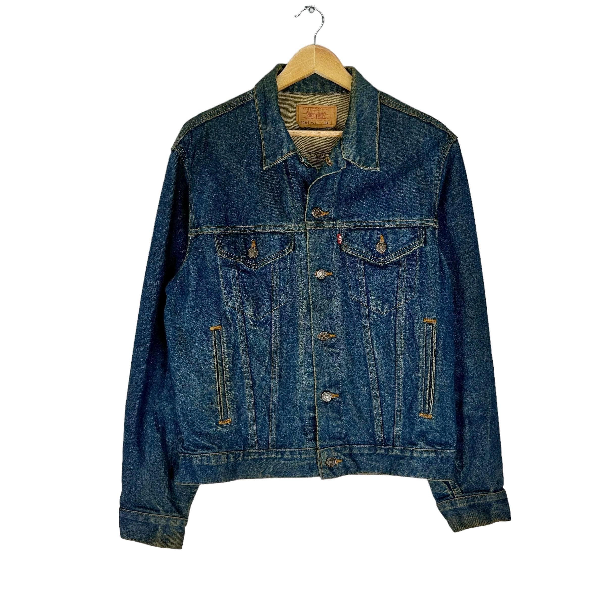 ヴィンテージ3rd【LEVI'S】濃紺デニムジャケット34 Vintage 90s LEVI'S Trucker Type 3 Denim Jacket Jeans Button