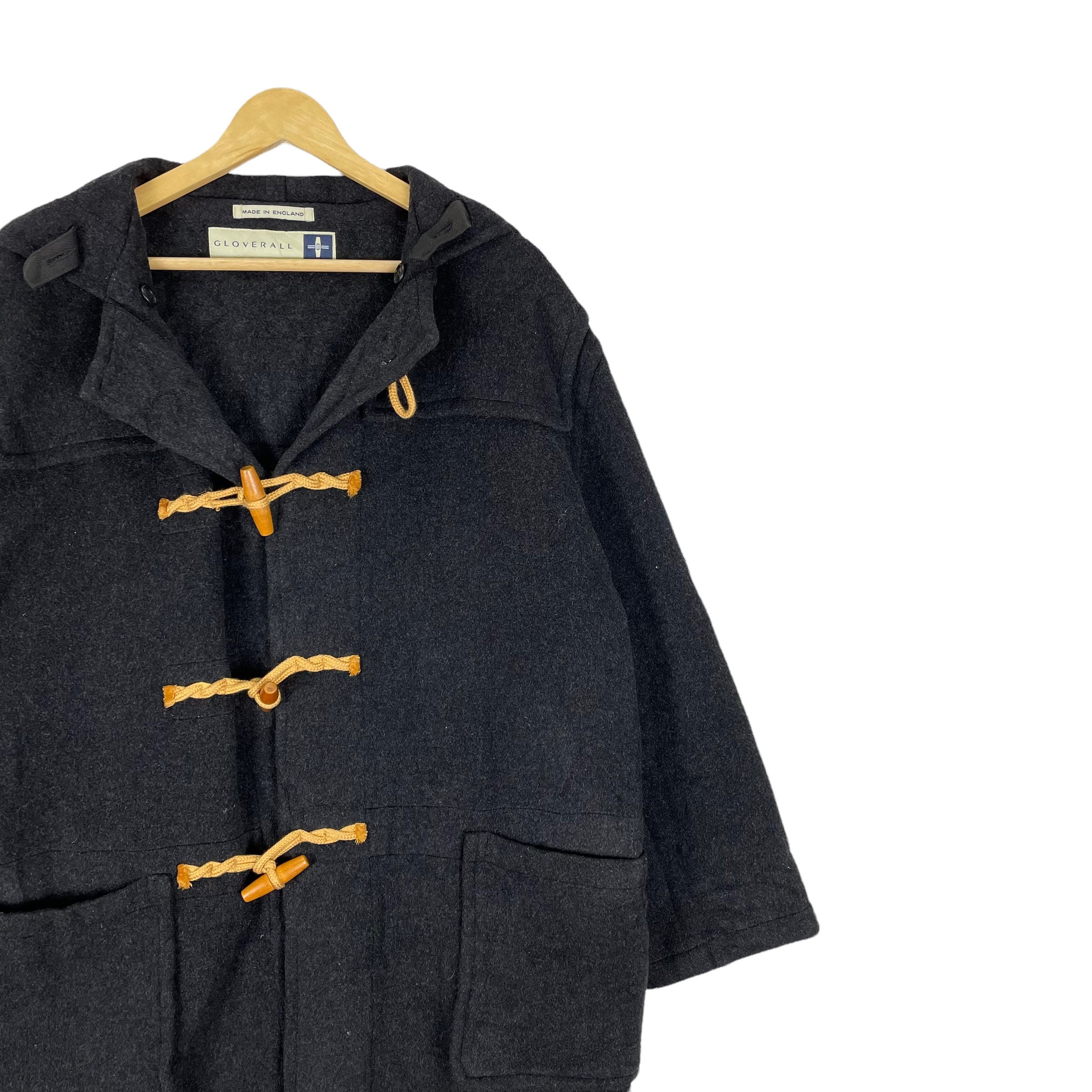 Gloverall Duffle England Coat Toggle Button Jacket Black