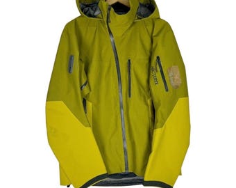 Arcteryx Goretex Sudadera con capucha Sidewinder Recco Pro Tech Cortavientos con cremallera Chaqueta Verde Talla S