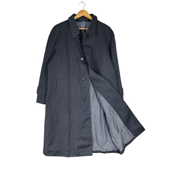 Vintage 90s CHRISTIAN DIOR Monsieur Wool Herringbone Long Trench