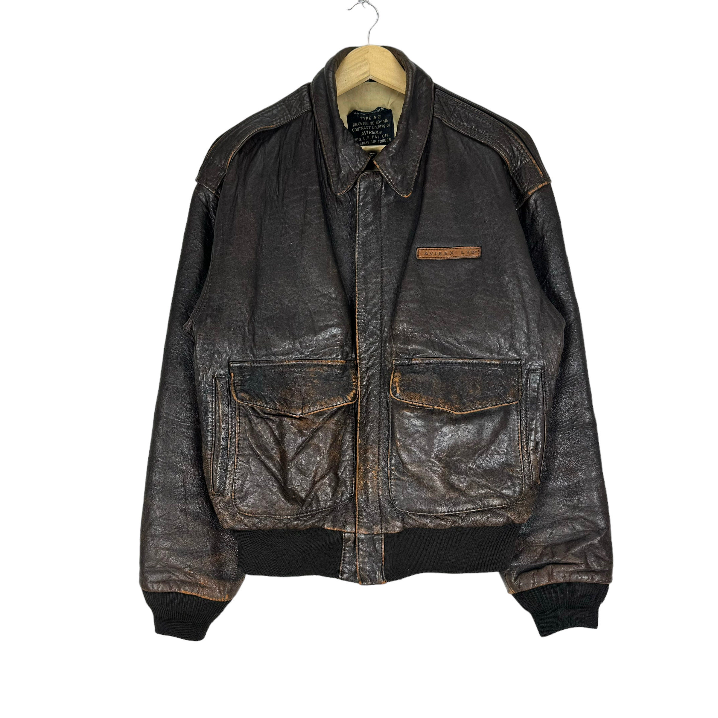 Vintage 80s AVIREX Type A2 Sack Time Leather Flyers Bomber Jacket Air Force Brown Colour Size Small - Etsy Vintage 80s AVIREX Type A2 Sack Time Leather Flyers Bomber Jacket Air Force Brown Colour Size Small - Etsy