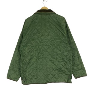 BARBOUR Polar Quilts Guilted Jacket Zipper Down Winter Ski Hiking Fashion Style Green Colour Size Large image 9