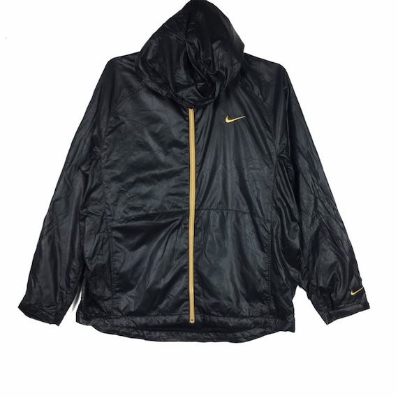 black and gold nike windbreaker