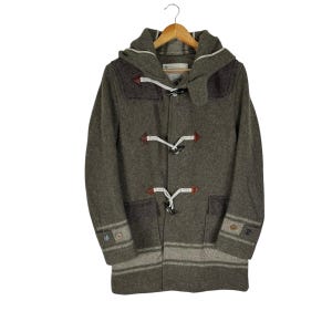 Ink Japan Hoodie Duffle Coat Toggle Button Jacket Wool Grey Fashion Parka Size Medium